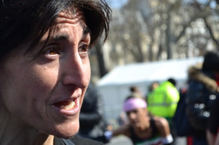 Juste après la course, elle peut encore causer !